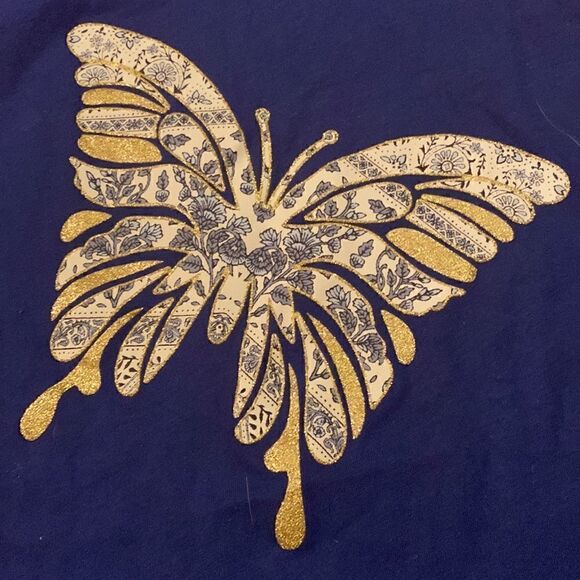 Girls Matchables Glitter Graphic Racerback Fringe Hem Tank Top size medium - Picture 2 of 3